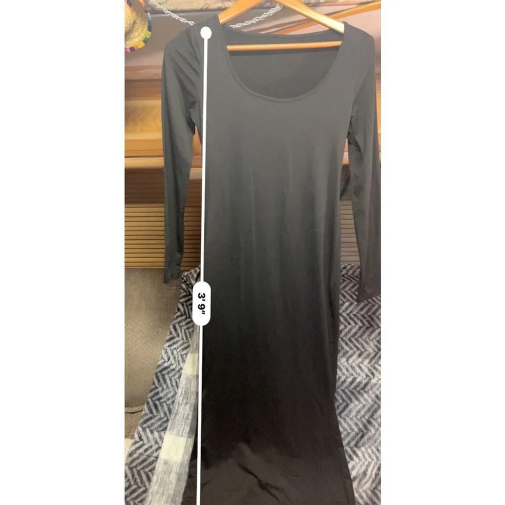 SHEIN Black Maxi Long Sleeve Dress Small - Picture 5 of 9